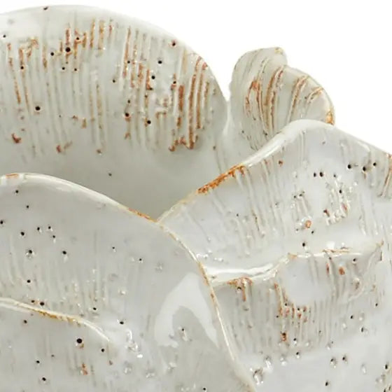 Handcrafted Petal-Rim Ceramic Bud Vase