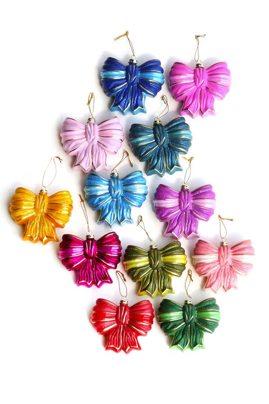 "Satin Bows" Holiday Ornaments Set (lg)  Pre order