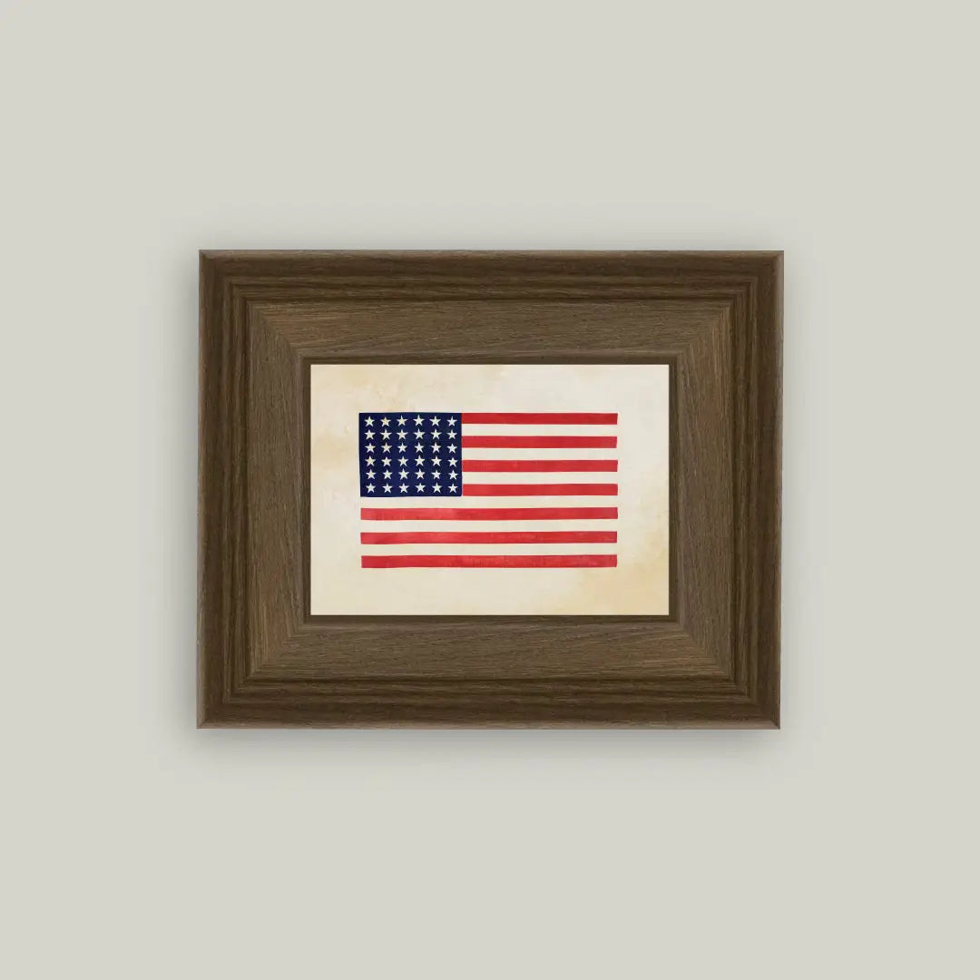 Framed Antique Inspired Art "Thirty-Six Star Flag"