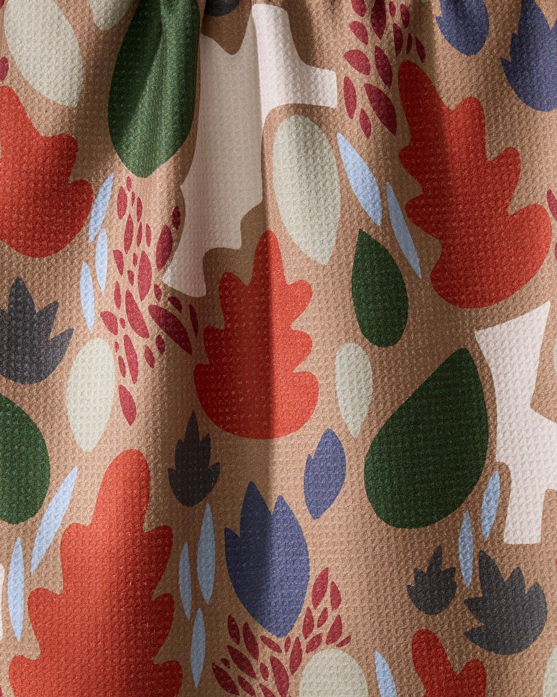 Geometry "Cut Paper Leaves Mocha" Tea Towel (Pre-Order)