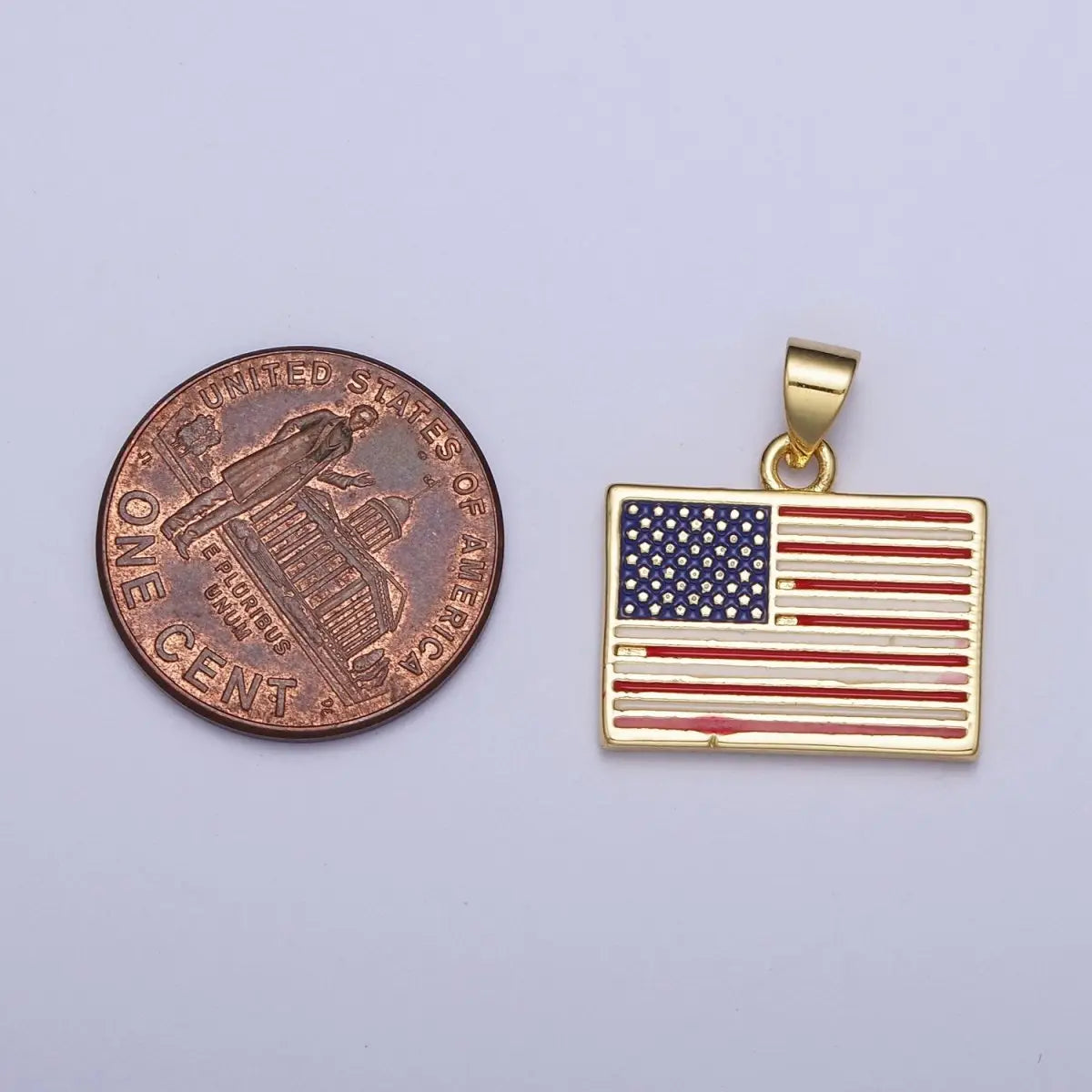 Gold American Flag Pendant