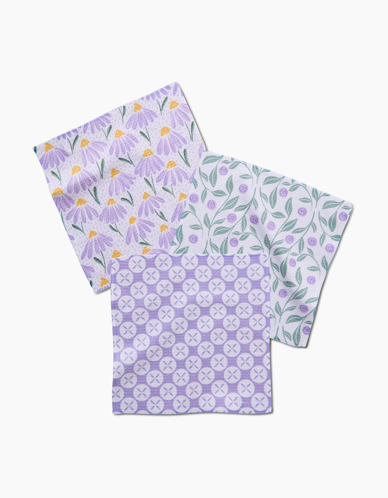 Geometry "Button Vines and Daisies" Dishcloth Set
