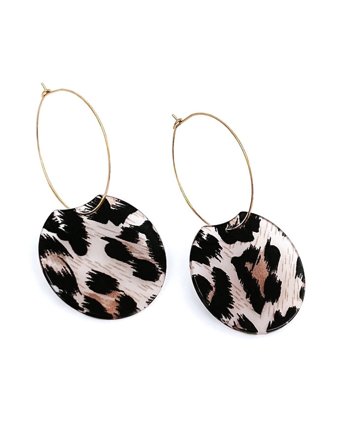 Elba Leopard Hoop Earrings