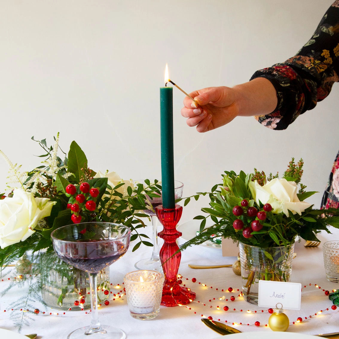 Candlestick Holder, Red