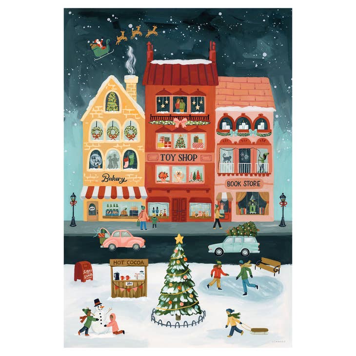 Christmas Countdown Calendar - City Sidewalk