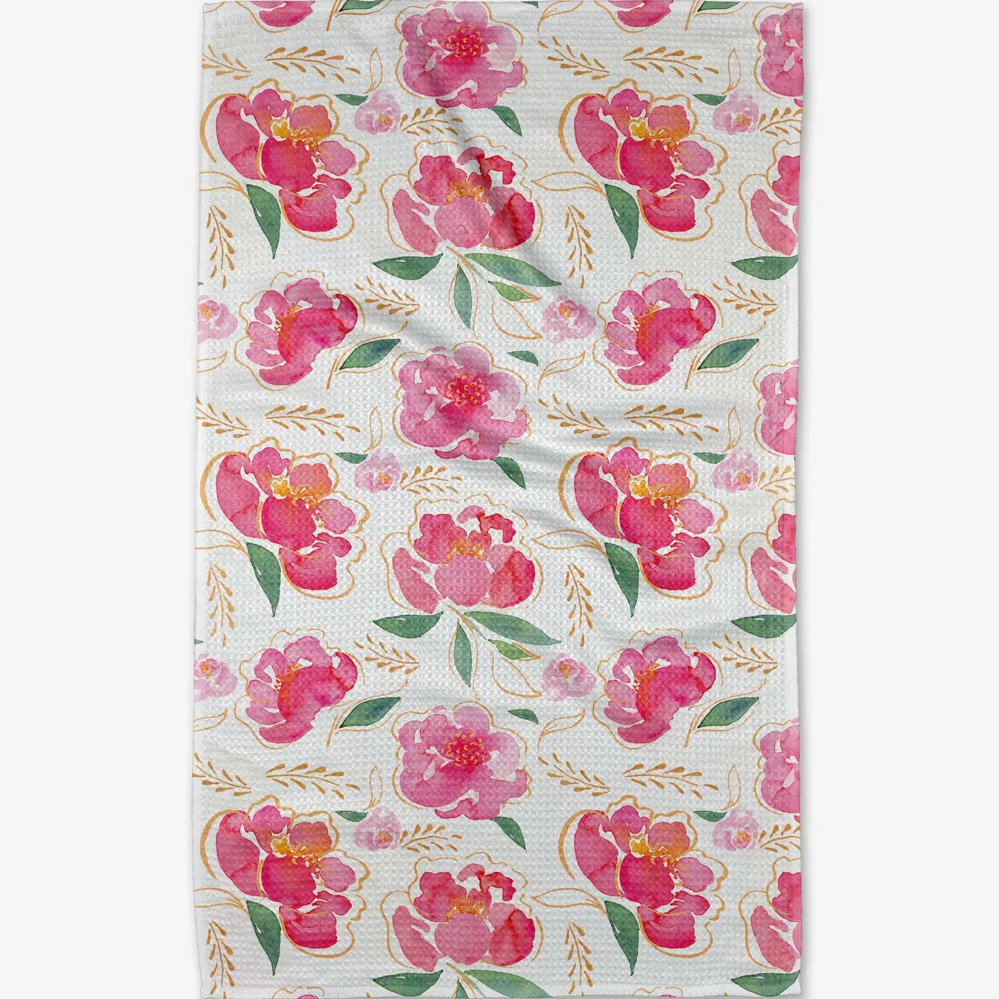 Geometry "Pink Peony" Tea Towel