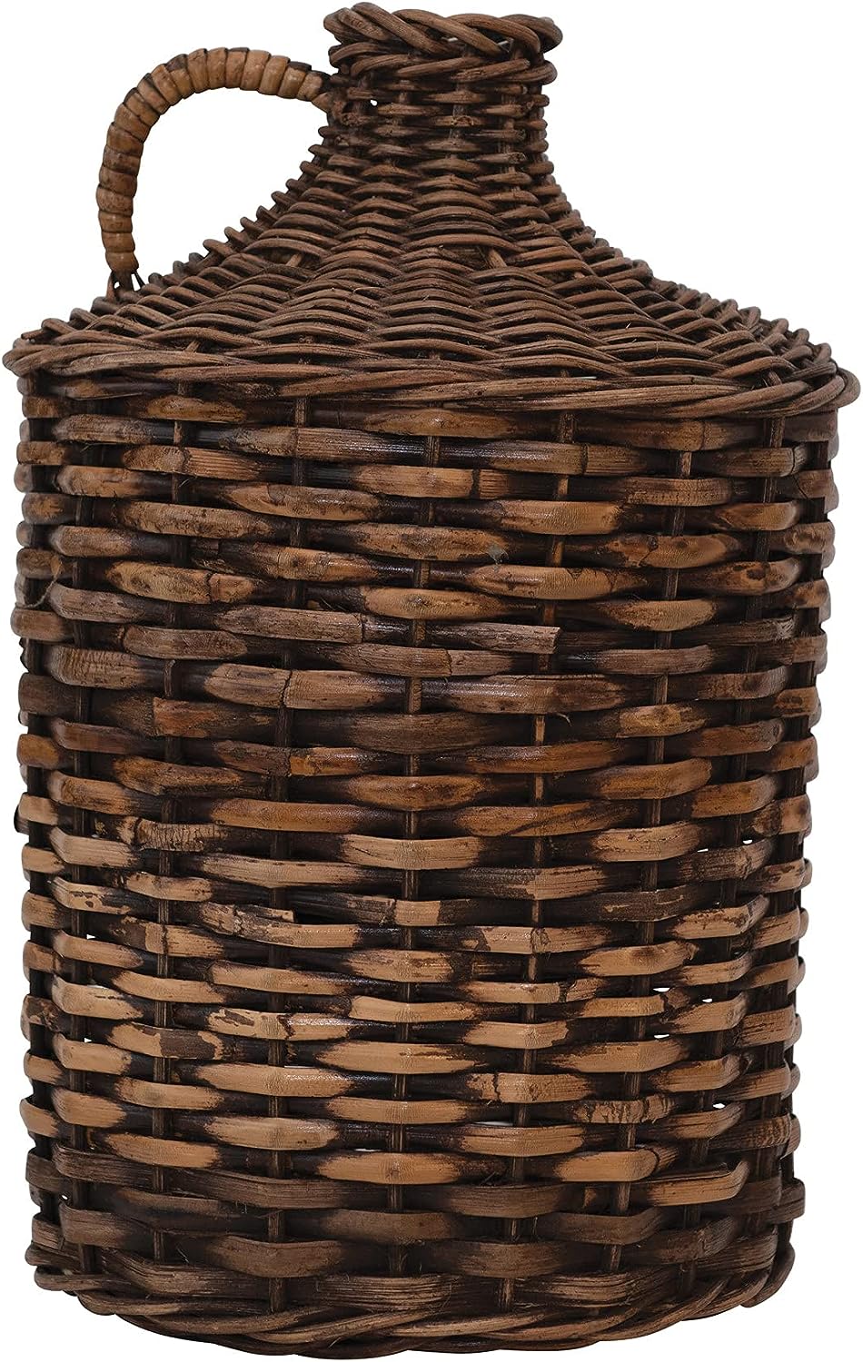 Decorative Wicker & Rattan Vase w/Handle Jug, Natural