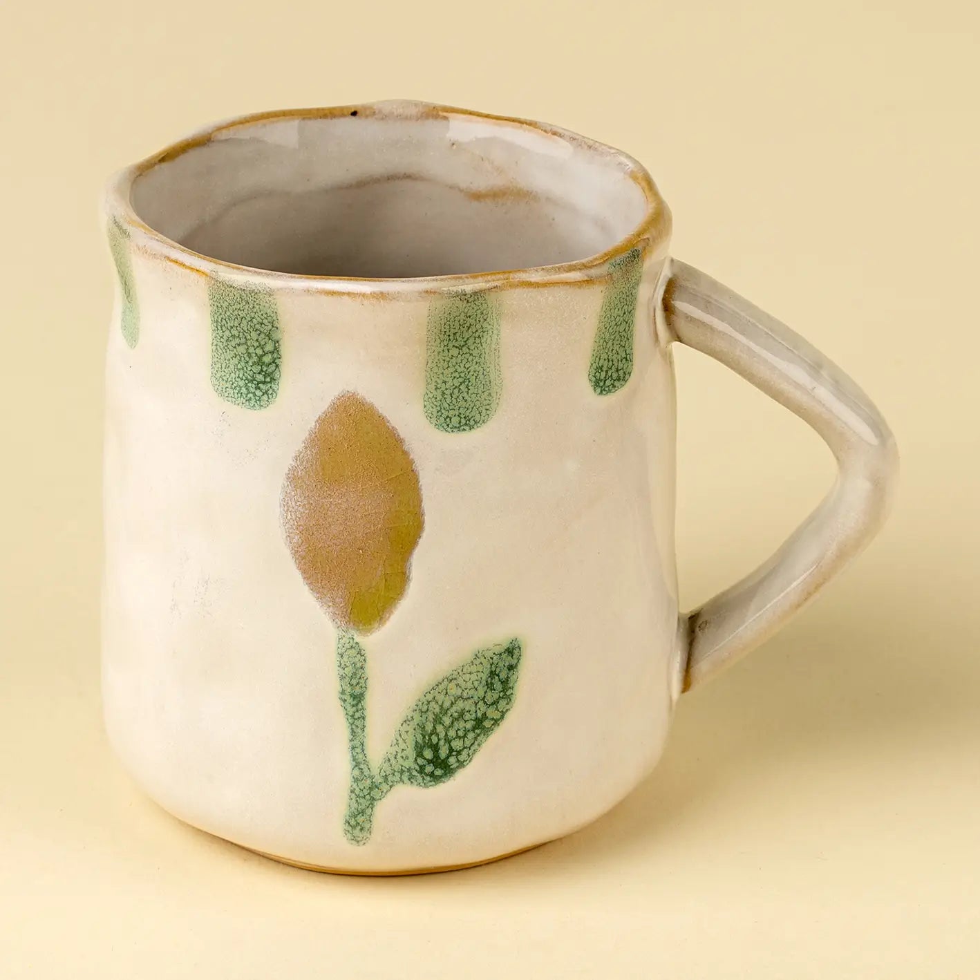 Painted Petals Mug, Lemon
