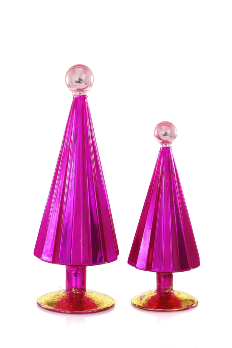 Pleated Tree Small Set of 2- Fuchsia and Pink