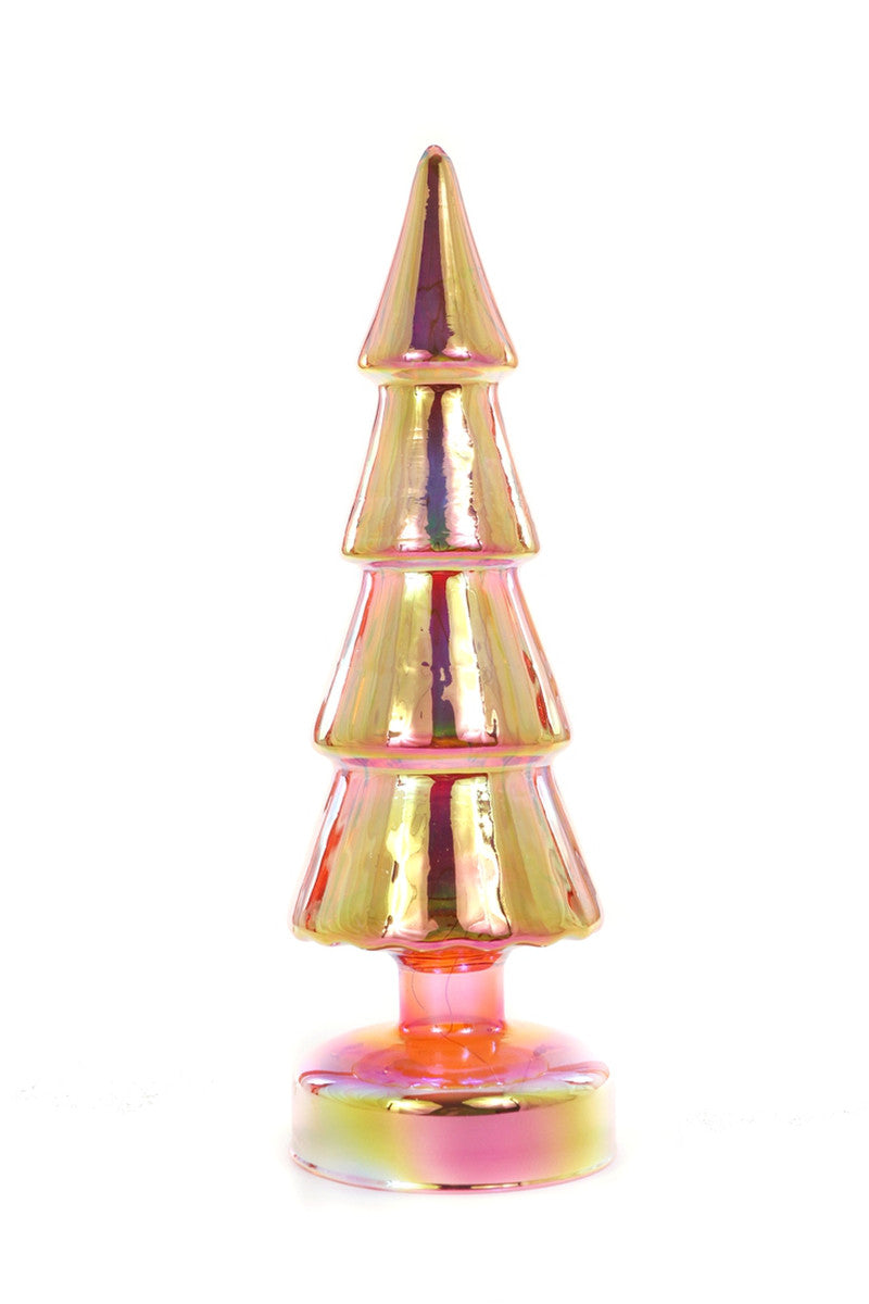 Iridescent Lighted Tree, Iridescent Pink