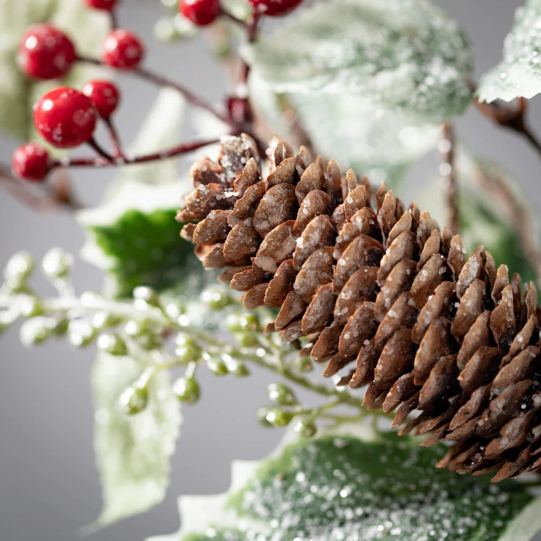 Holiday Frosted Holly Spray