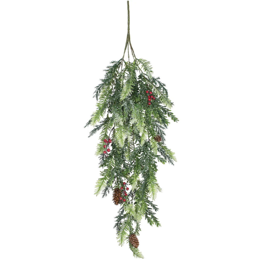 Holiday Frosted Pine And Hemlock Spray