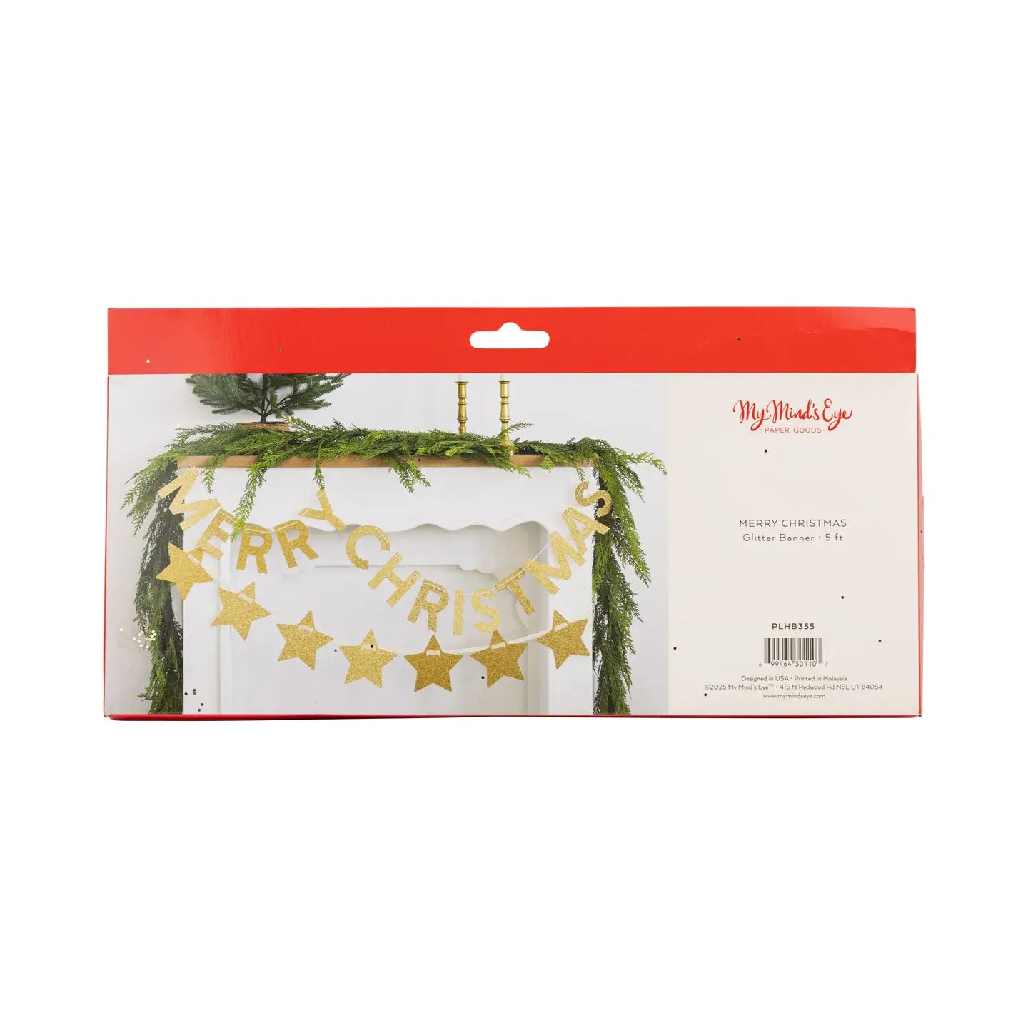 Chunky Gold Glitter Merry Christmas Banner