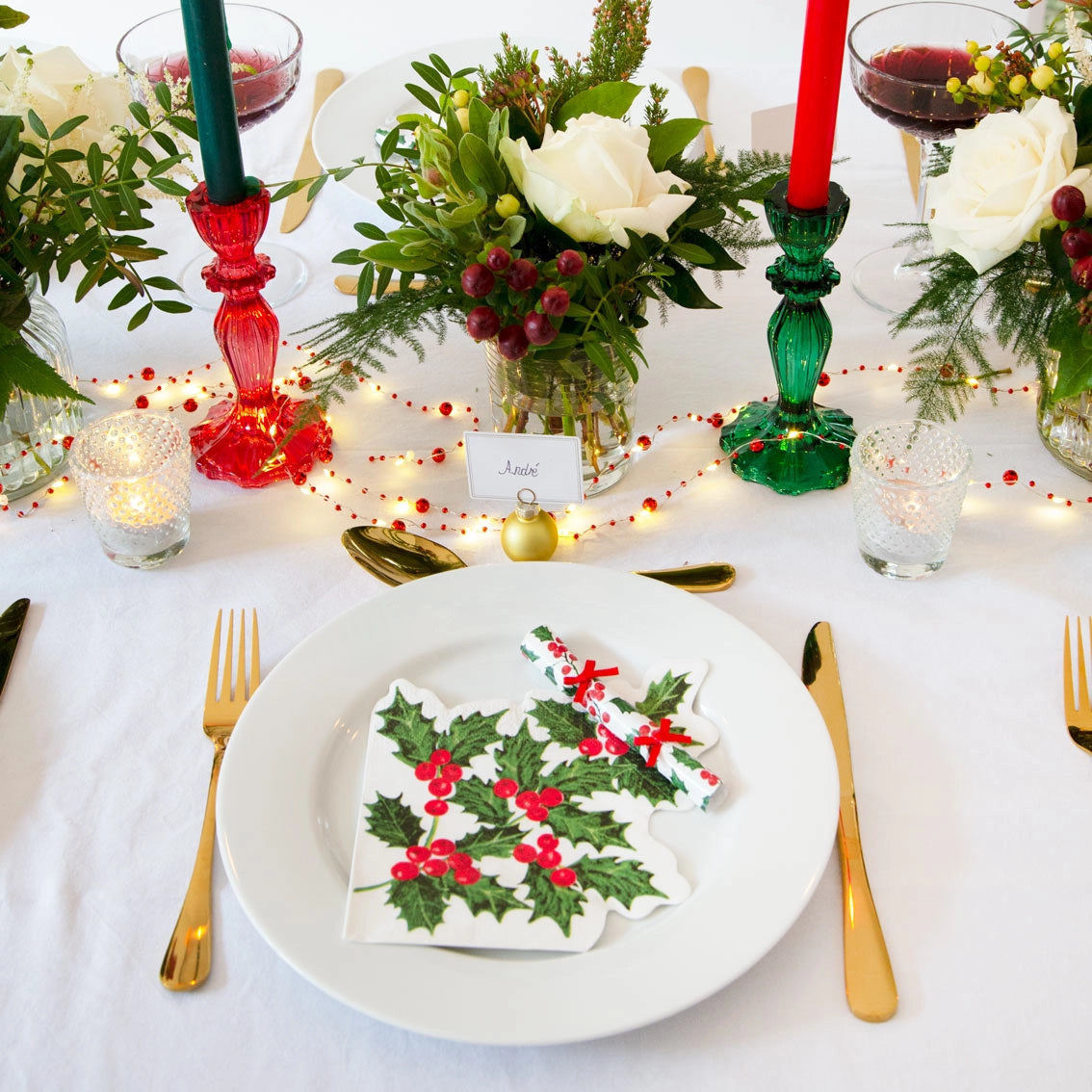 Candlestick Holiday Green
