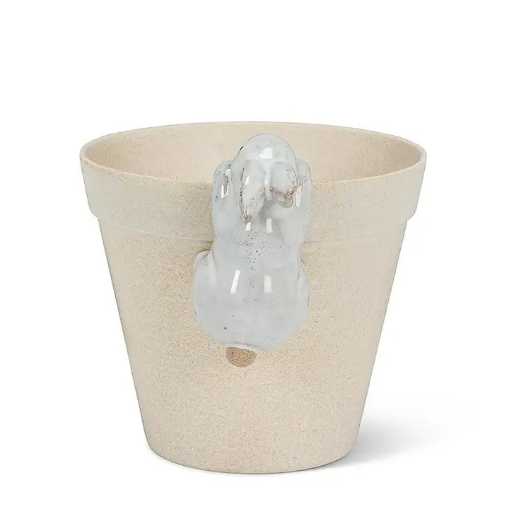 Pot Hugger, Climbing Ceramic Bunny