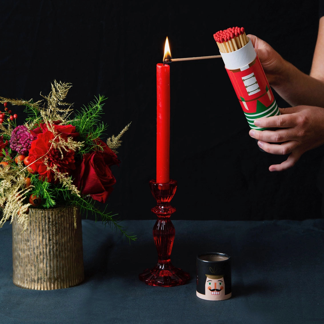 Candlestick Holder, Red