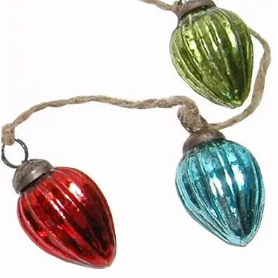 Vintage Styled Mercury Glass Christmas Ornament Garland- 5'