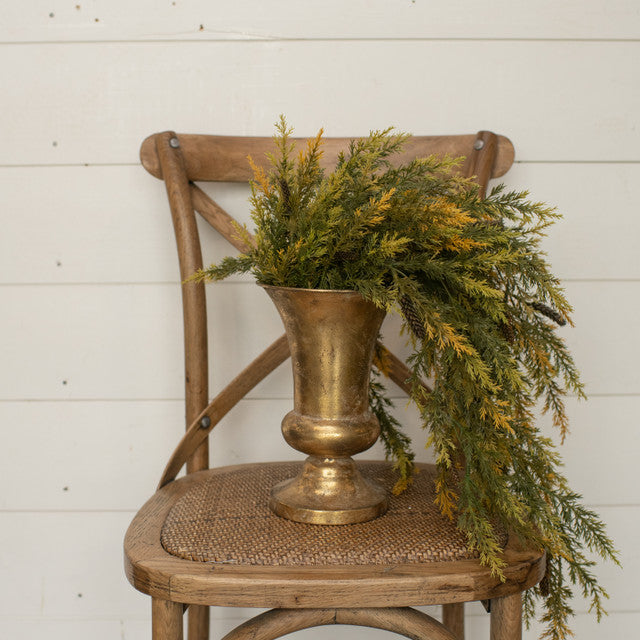 Olive & Wheat Prickly Pine Hanging Bush w/ Cones, 32"