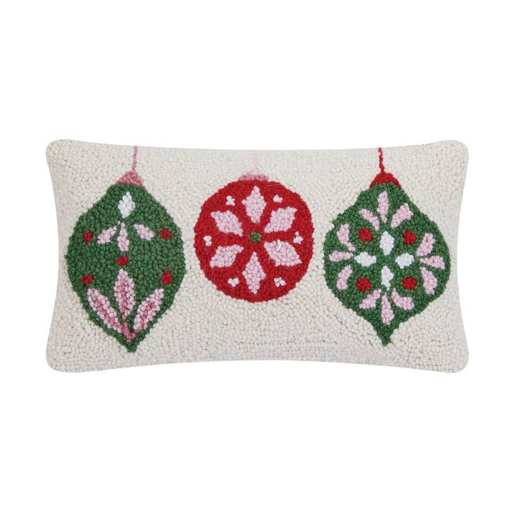 Holiday Pillow, Festive Folk Ornament Hook