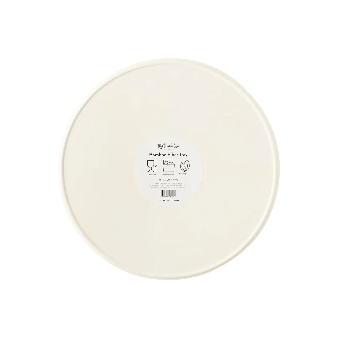 Reusable Bamboo Round Serving Tray "Land of the Brave"