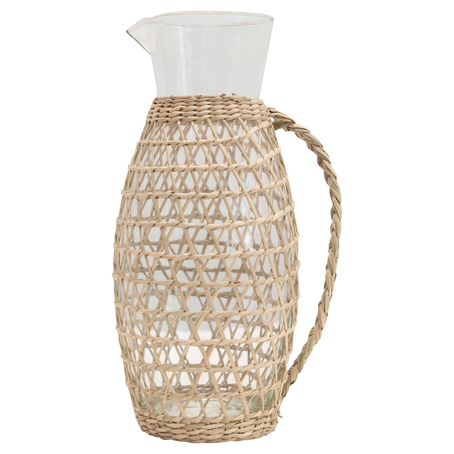 Kitchenware-Glass Pitcher/Seagrass Sleeve