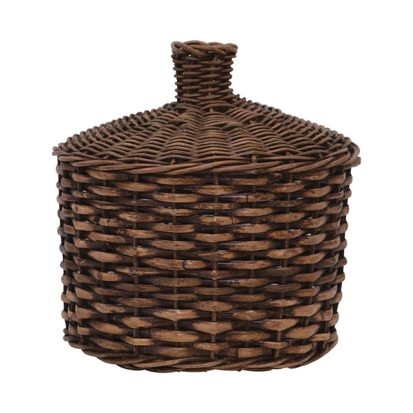 Decorative Wicker & Rattan Vase w/Handle Jug, Natural