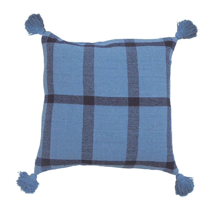 Woven Pillow Recycled Cotton Blend with Tassels