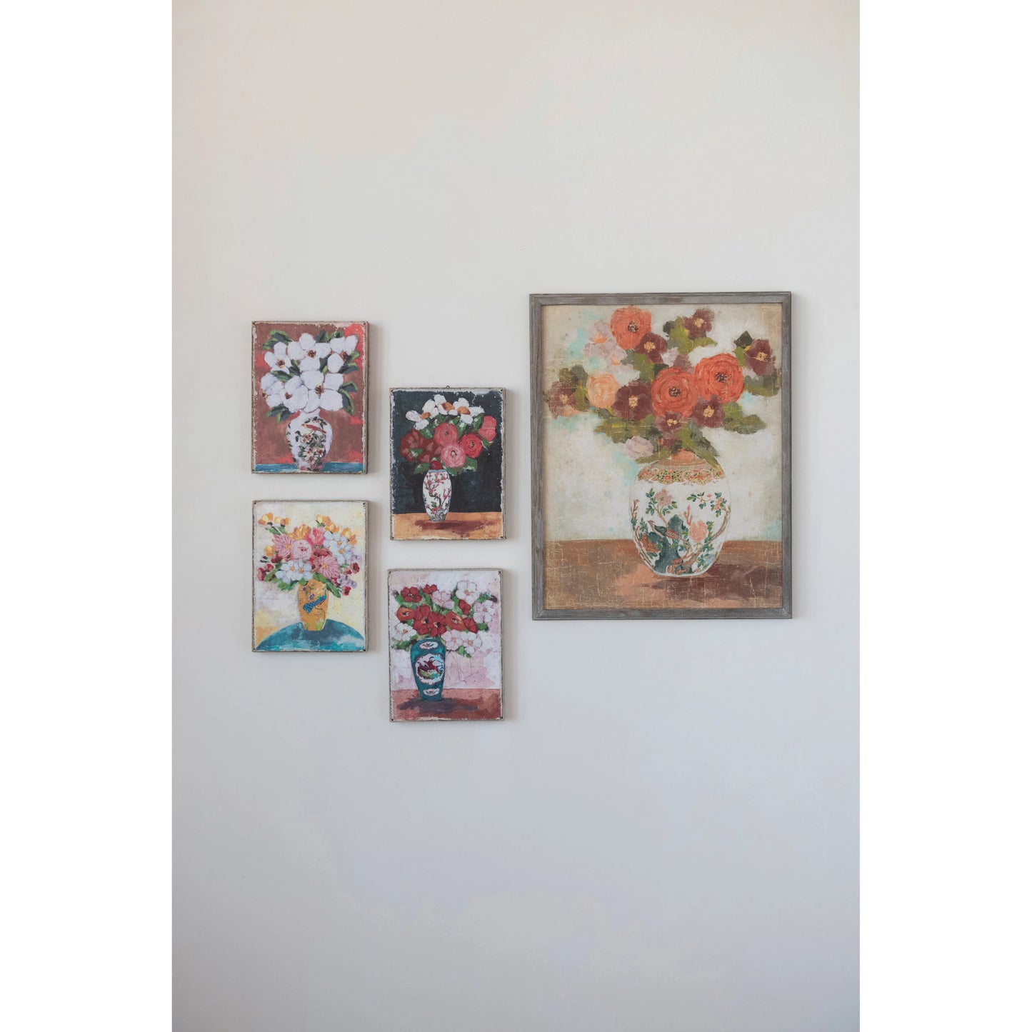 Canvas Wall Décor with Flowers in Vase