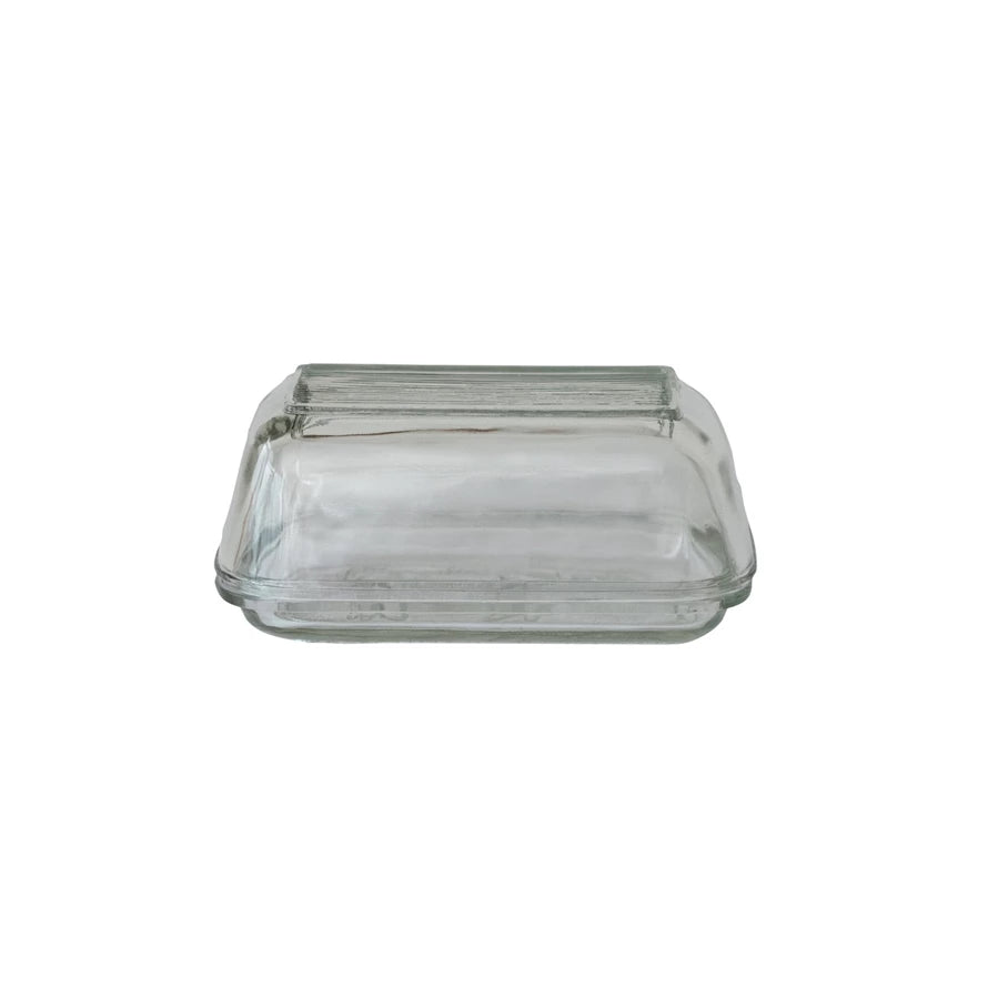 Glass Butter Dish w/ Cow