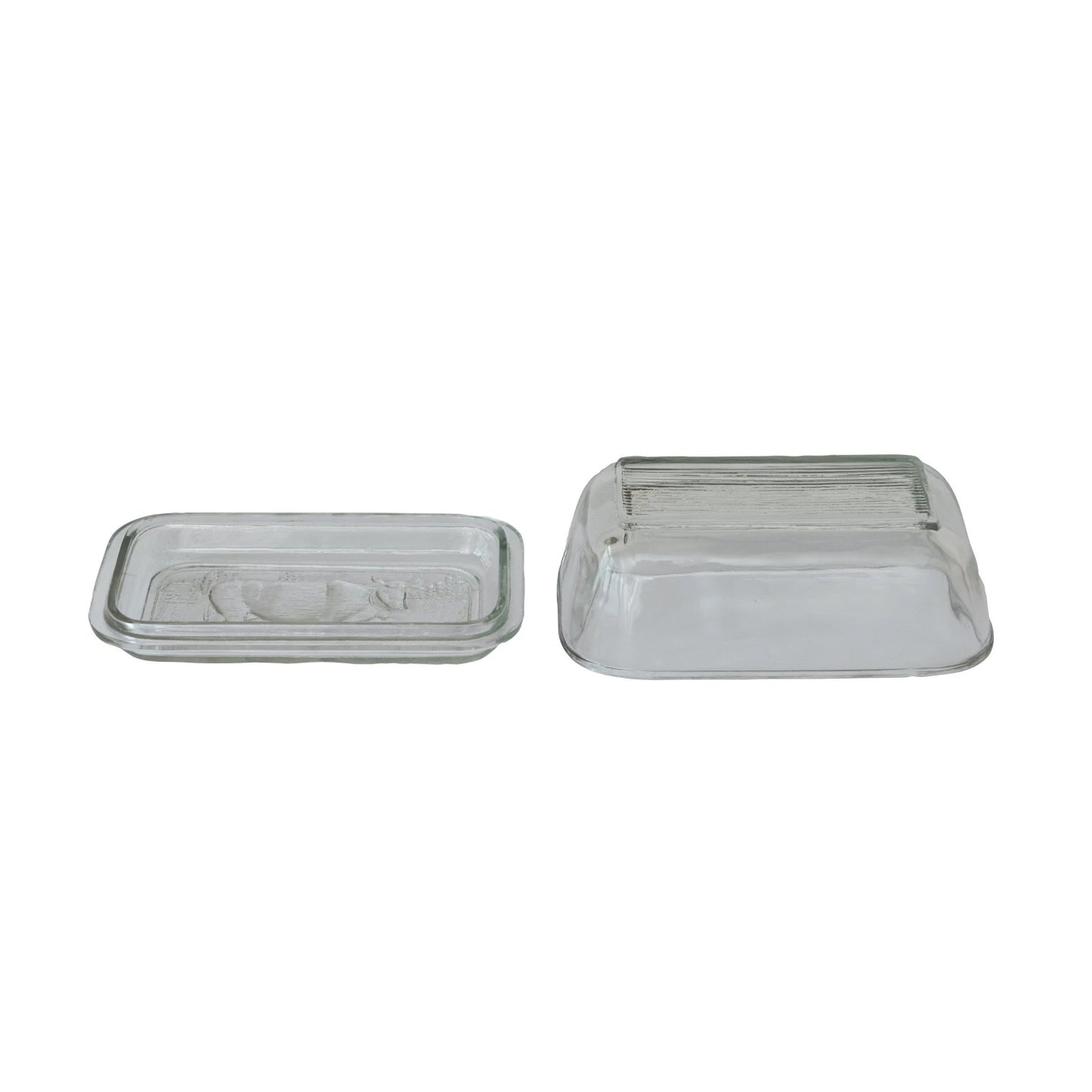 Glass Butter Dish w/ Cow