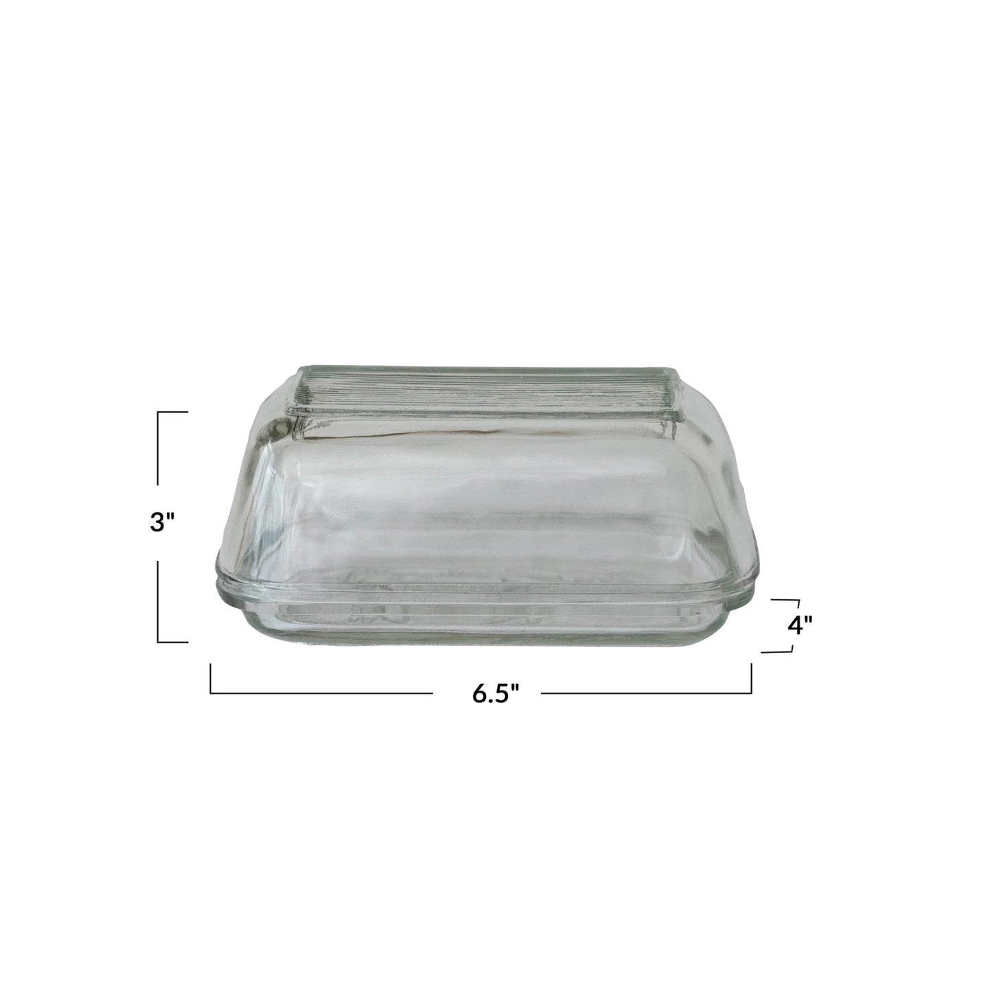 Glass Butter Dish w/ Cow