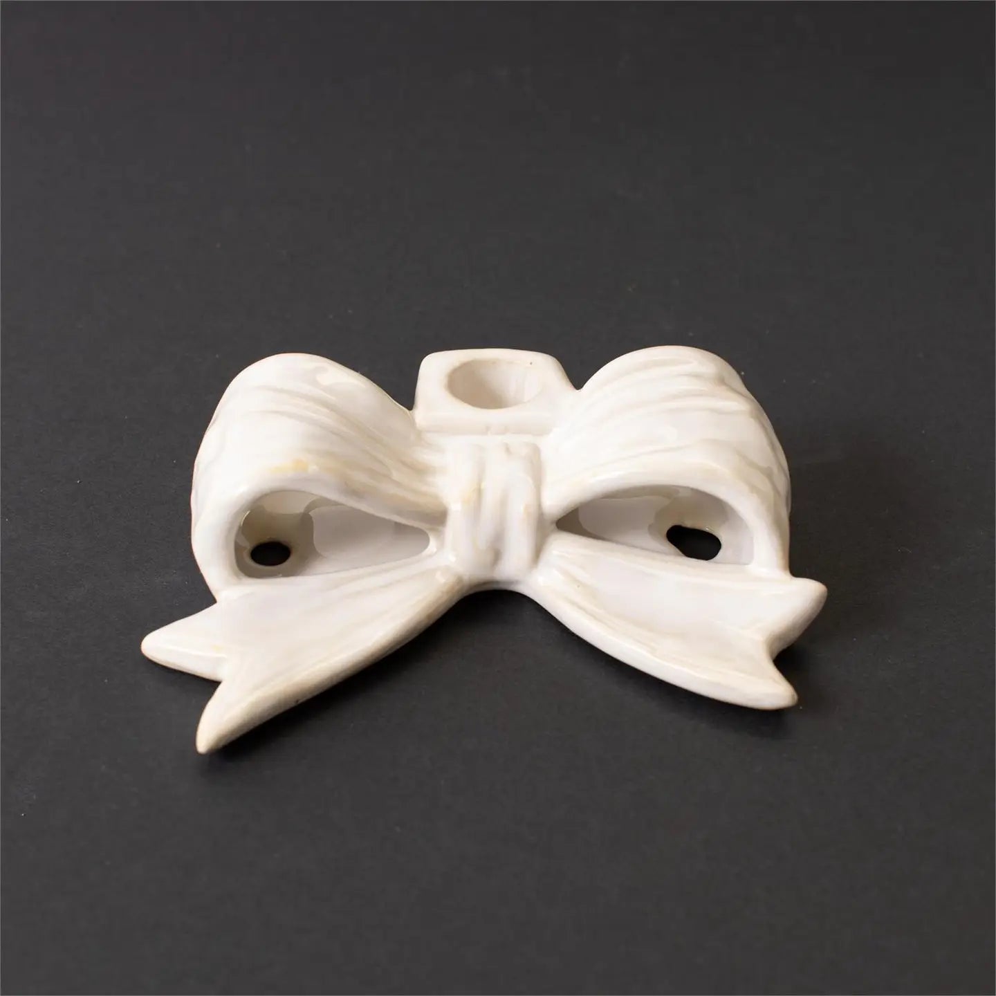 Candle Holder - White Bow Shaped