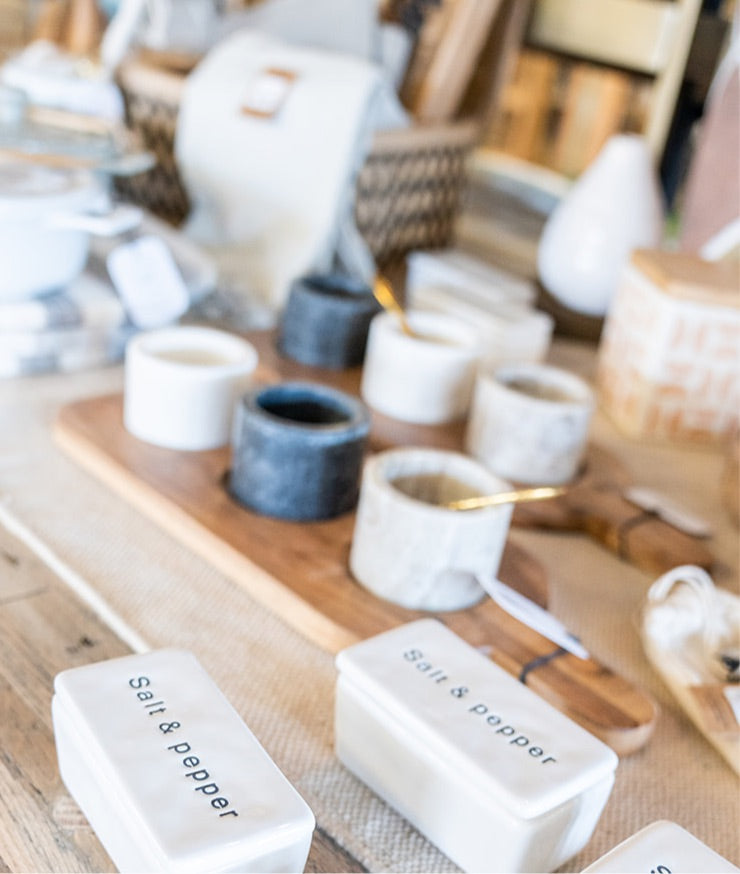 Kitchenware Wood Board with Marble Dishes