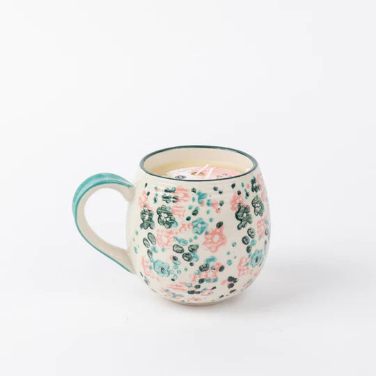 Candle, Sweet Grace in Dainty Floral Mug #049