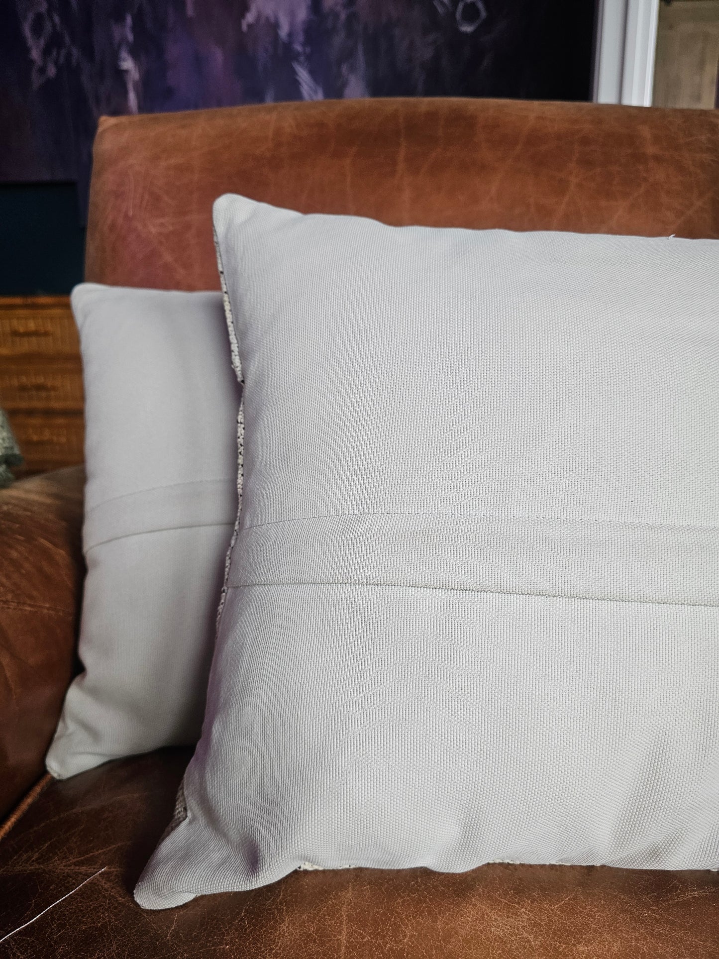 Vintage Pillow, Turkish Kilim- Cream, Yellow, Blue