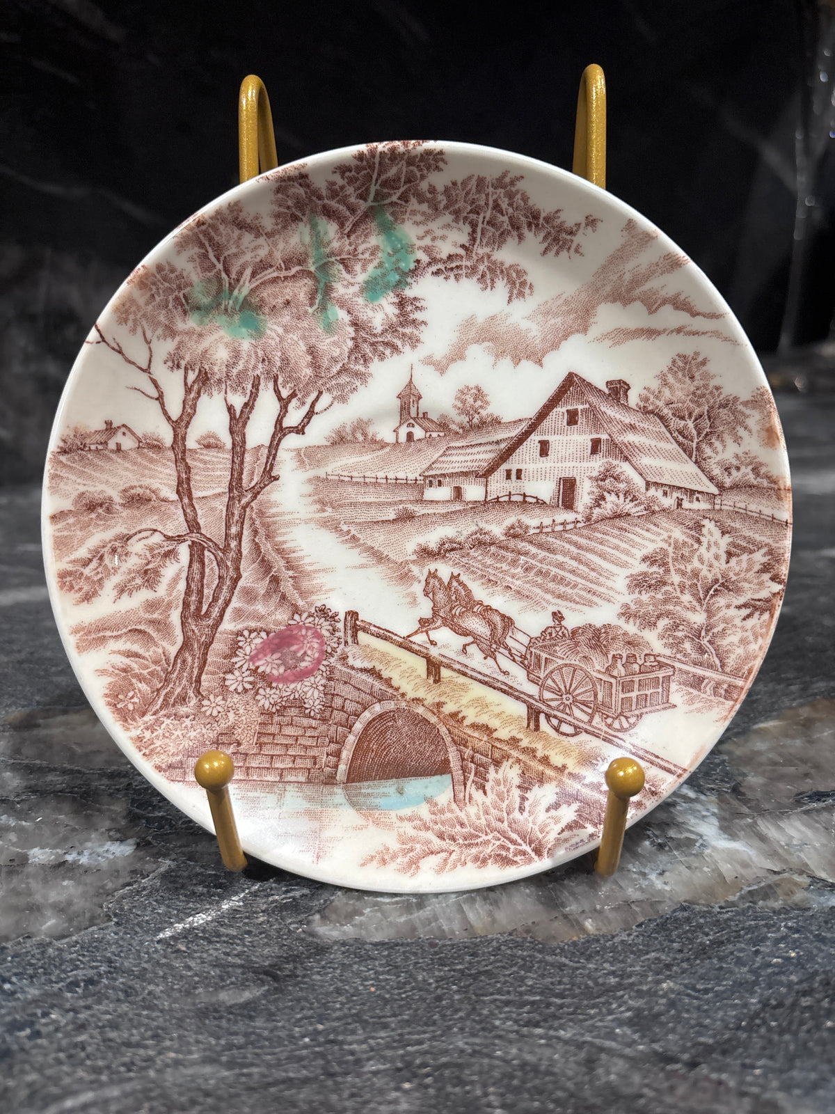 Vintage Plate, Farm Scene