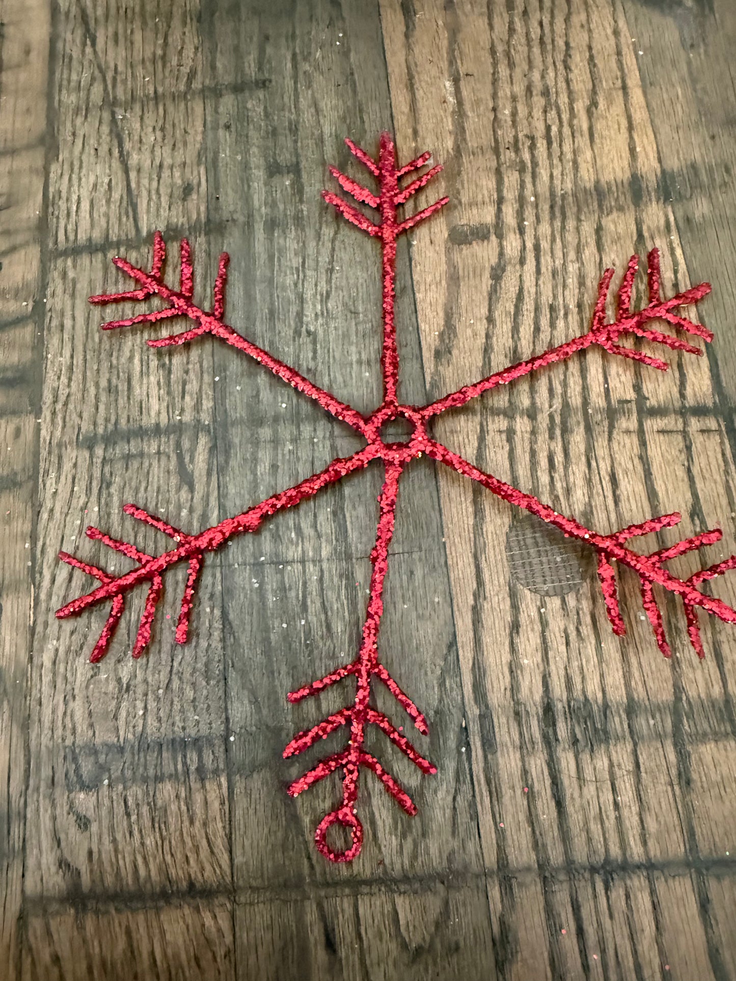 Red Glitter Snowflake