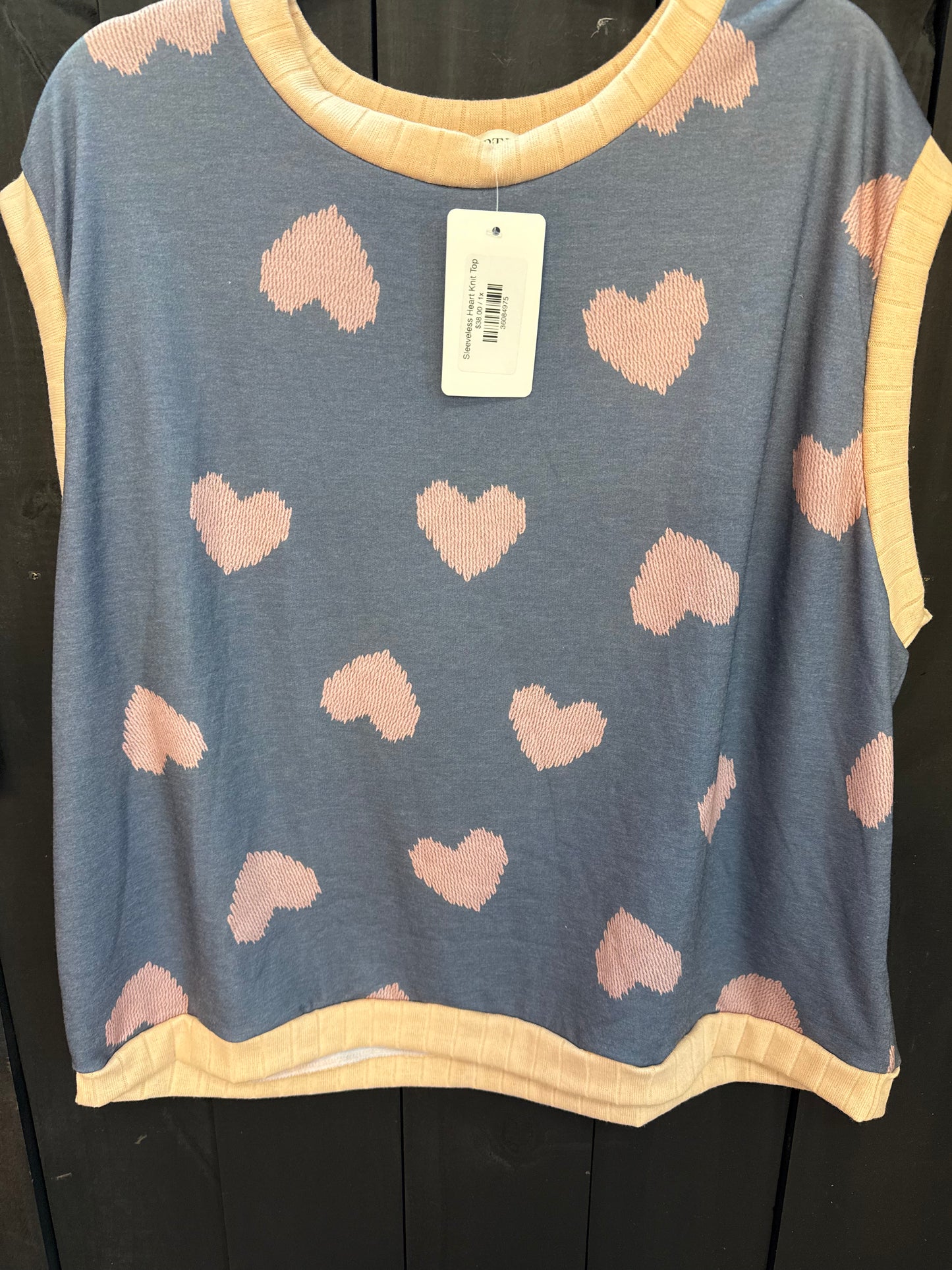 Sleeveless Heart Knit Top