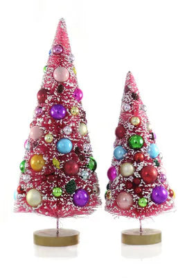 Decorated Trees, Set of 2- Pink