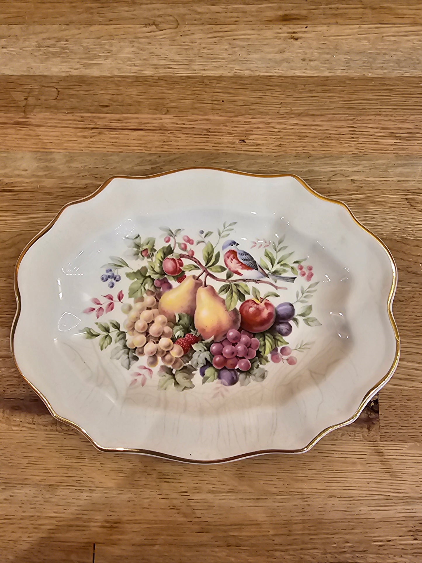 Vintage Plate, 1976 Avon Fruit Bird Ceramic Plate