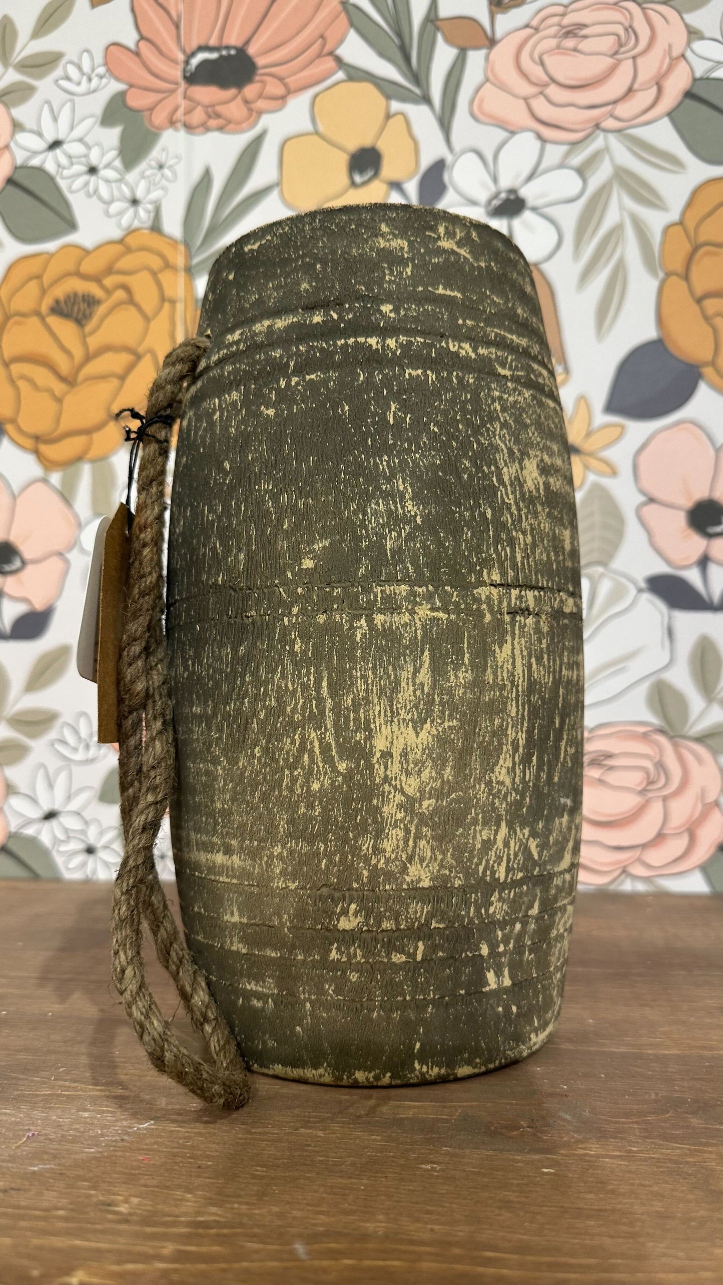 VINTAGE Rustic Wood Vase