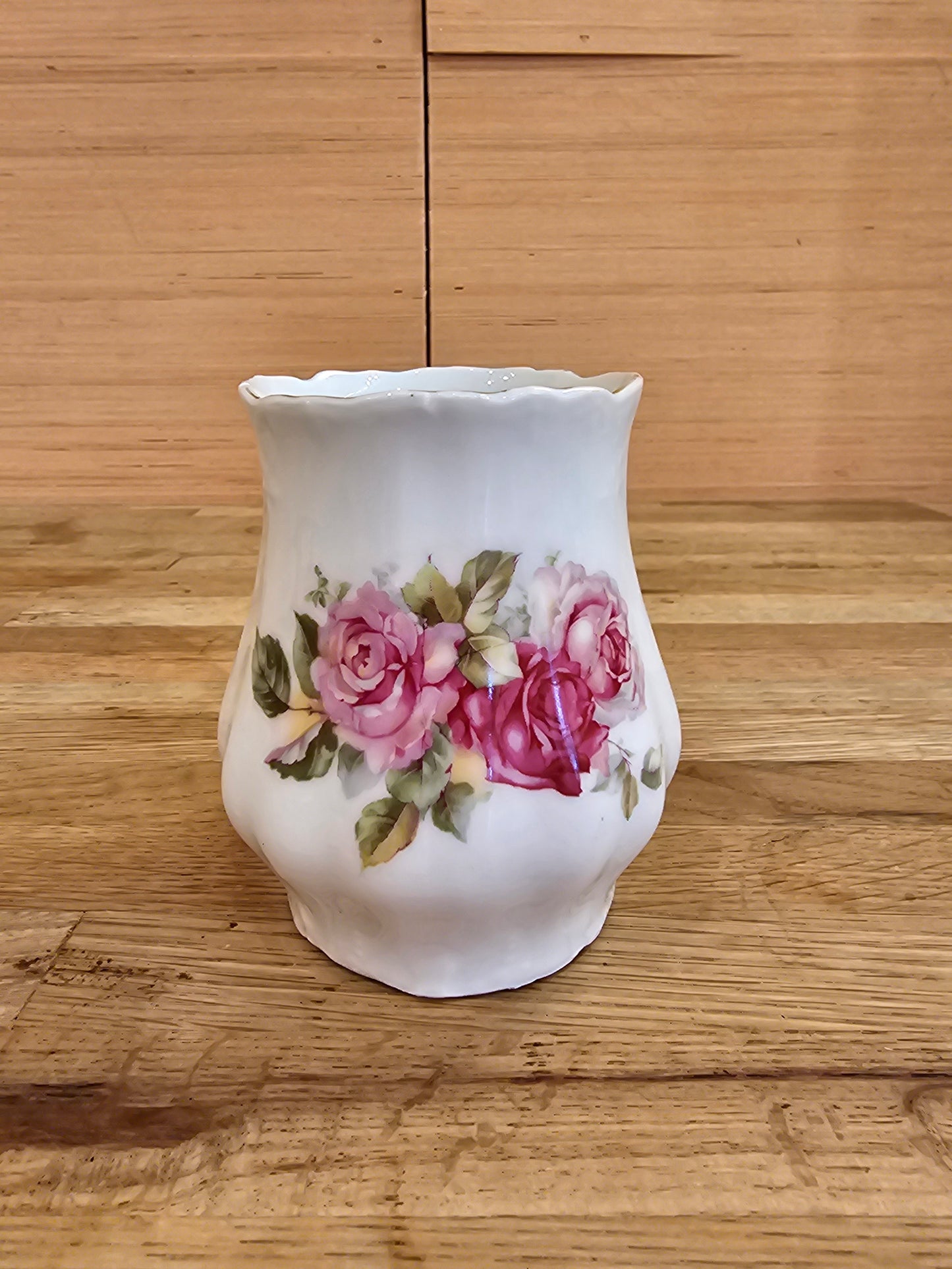 Vintage Ceramic Vase with Roses