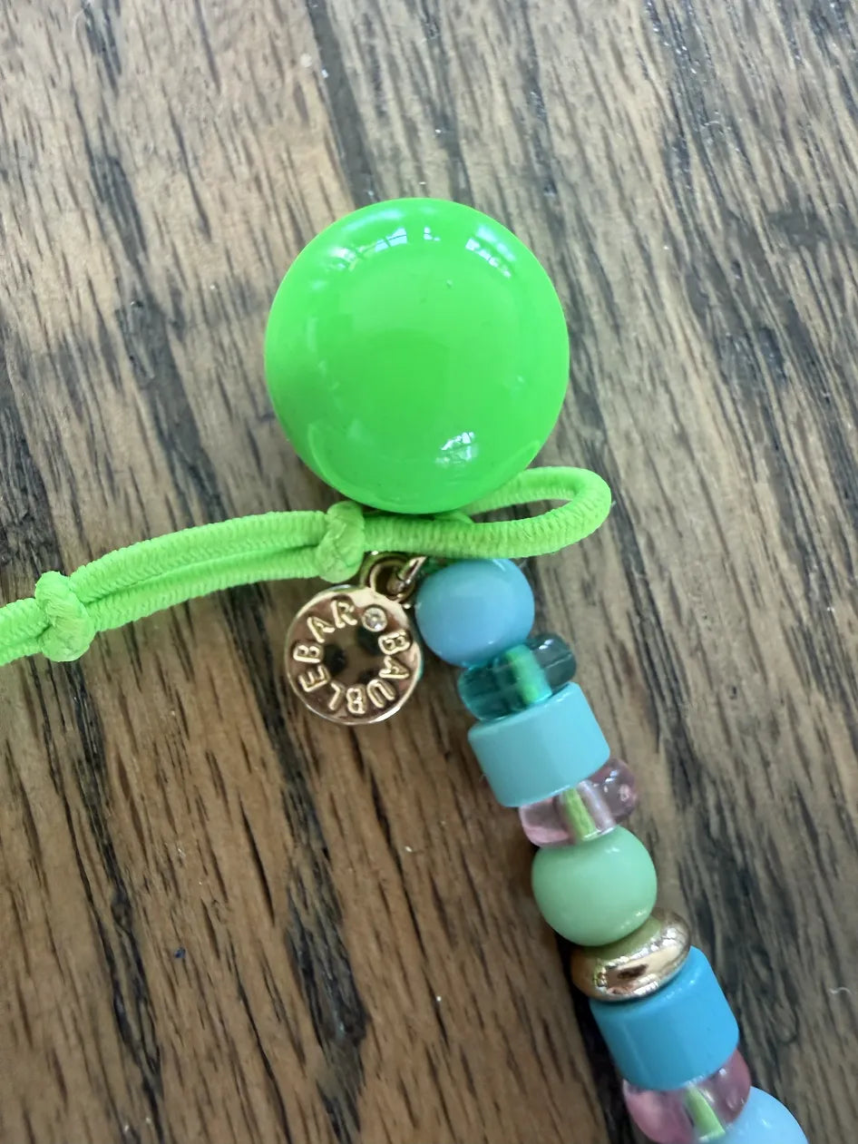BaubleBar Green and Blue Bead Adjustable Necklace, 16"-18"