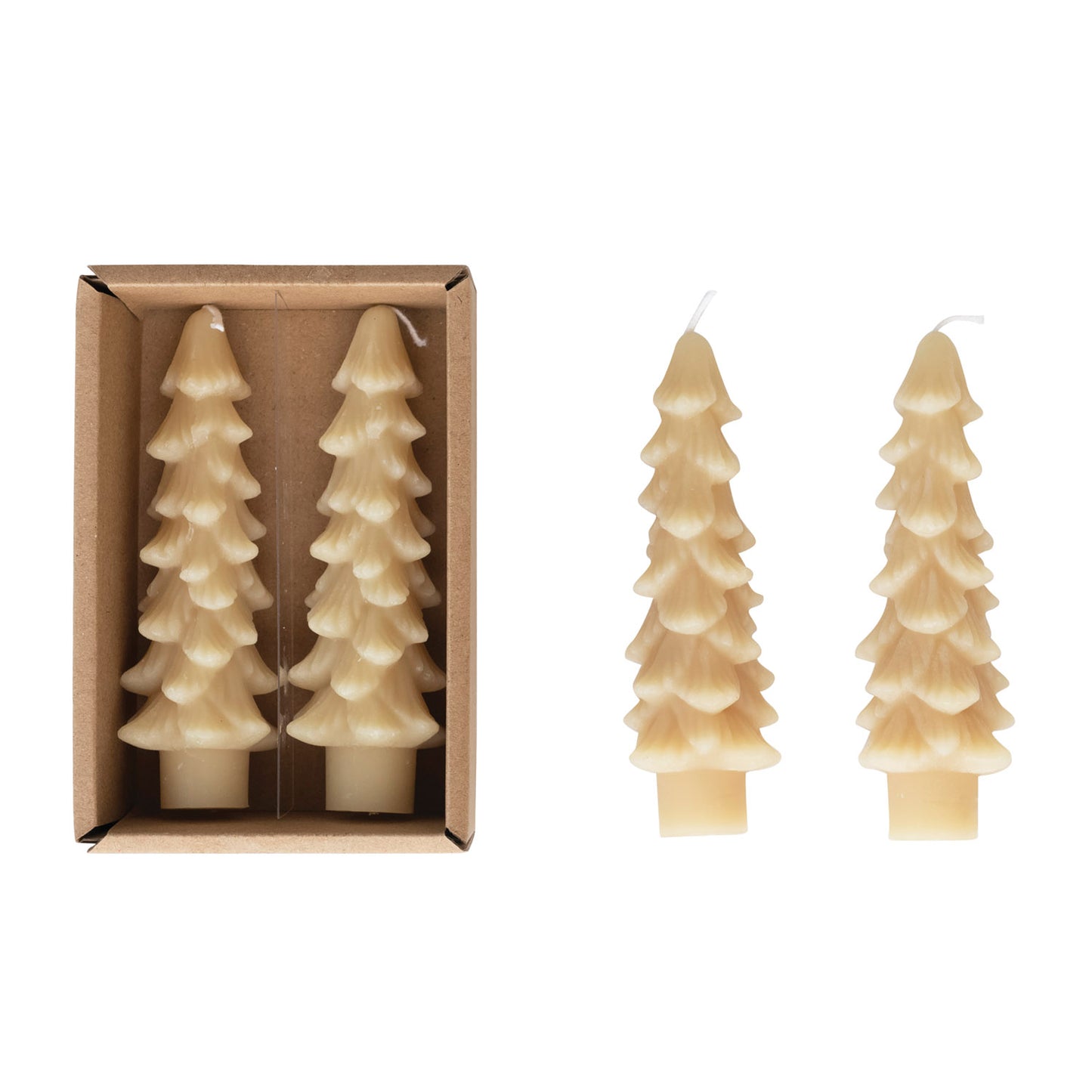 Tree Shaped Taper Candles, Eggnog