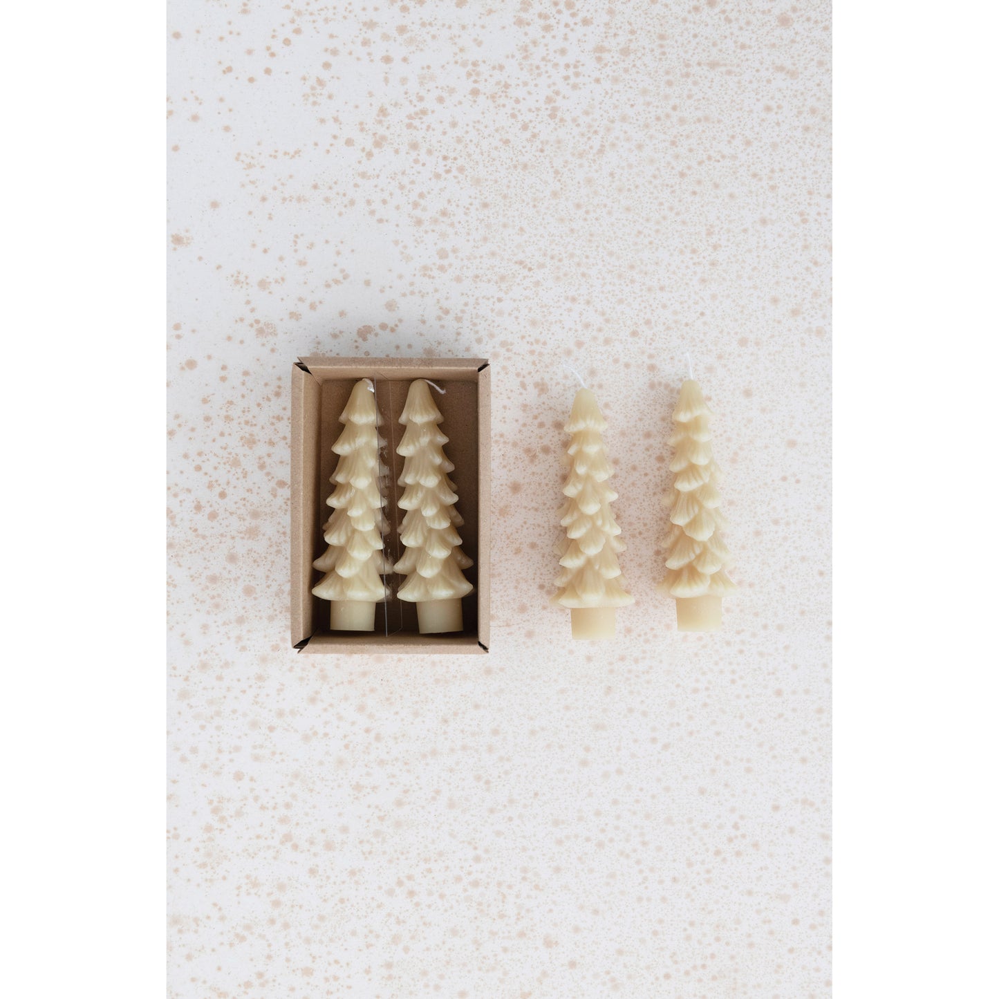 Tree Shaped Taper Candles, Eggnog
