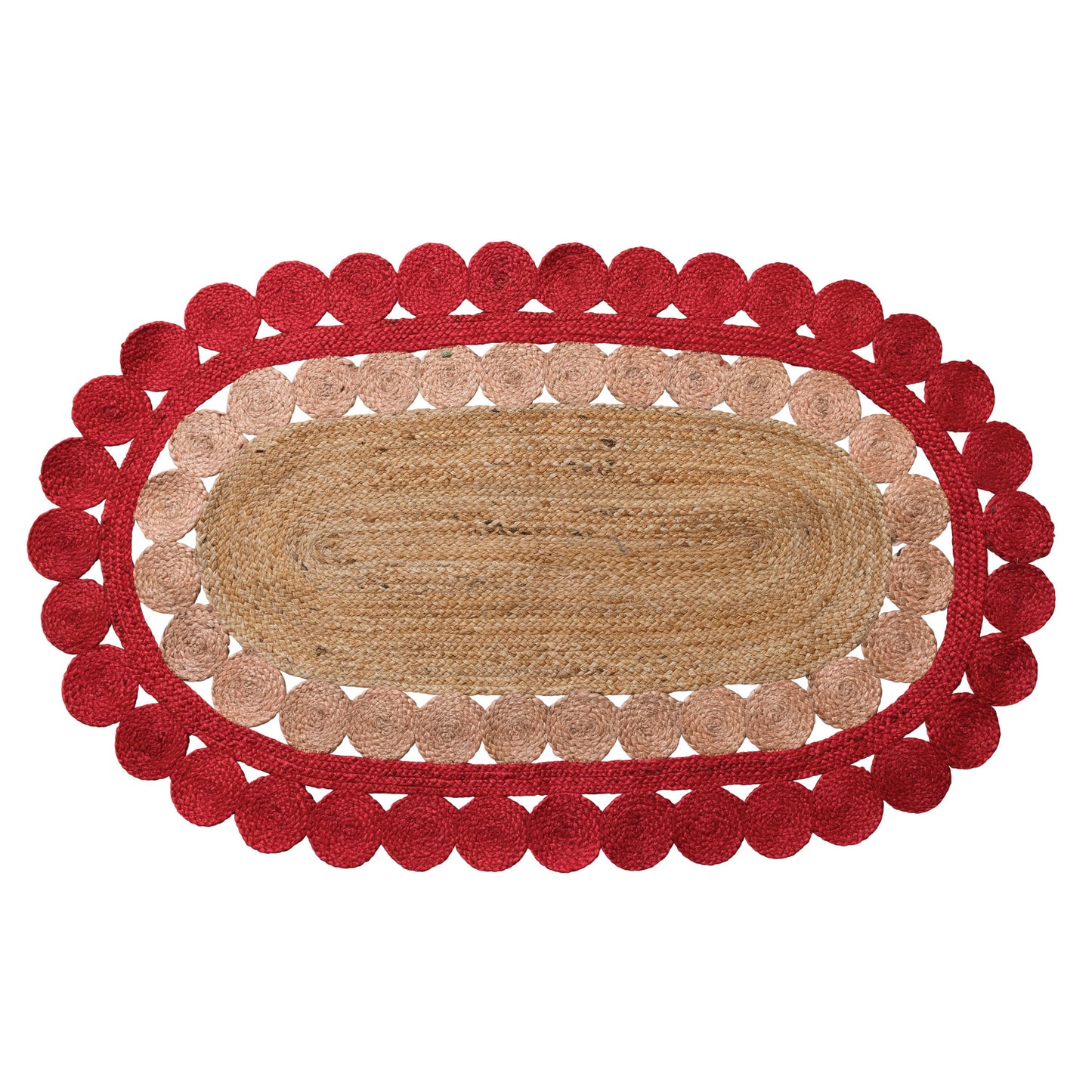 Braided Red, Pink Rug