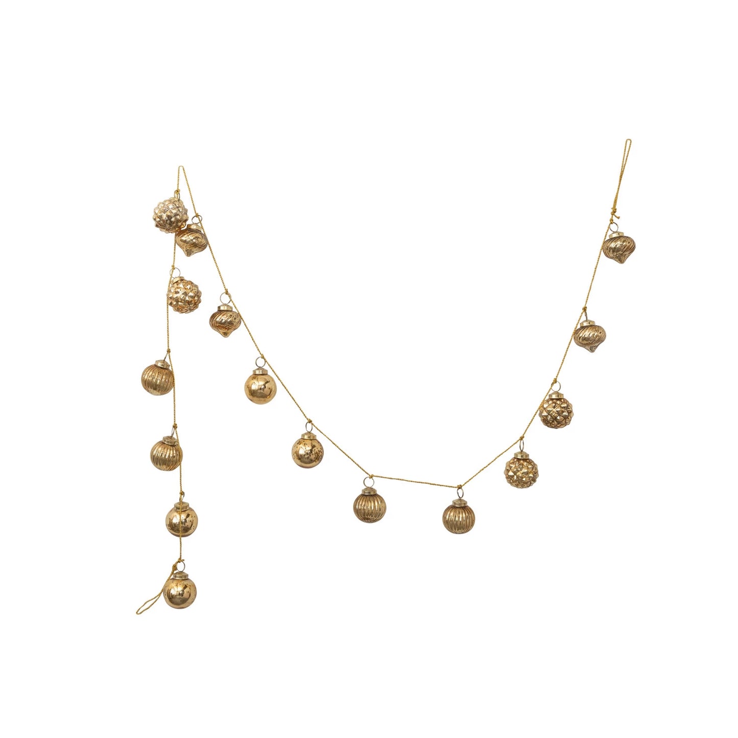 Holiday Mercury Glass Garland, Gold