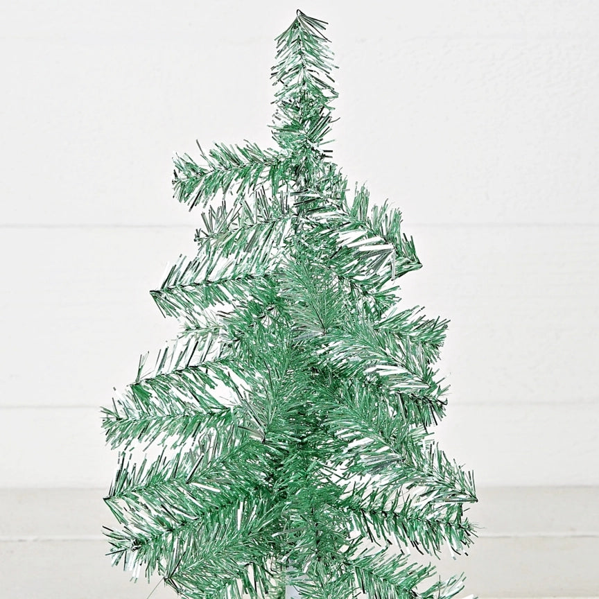 Glittered Tinsel Tree- Green