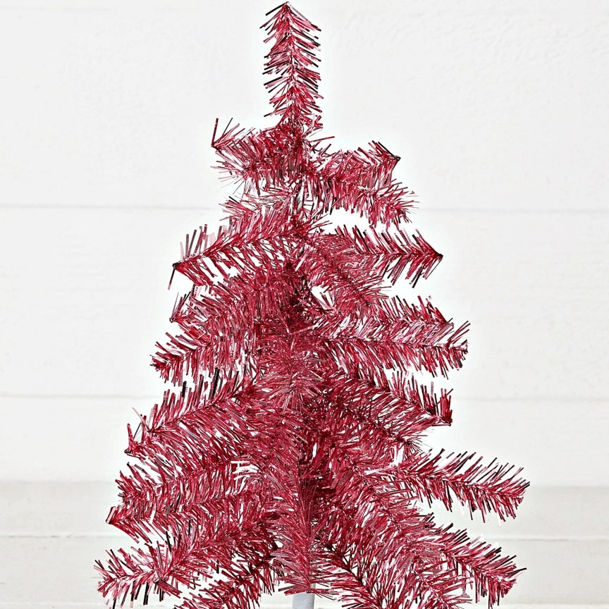 Glittered Tinsel Tree- Pink