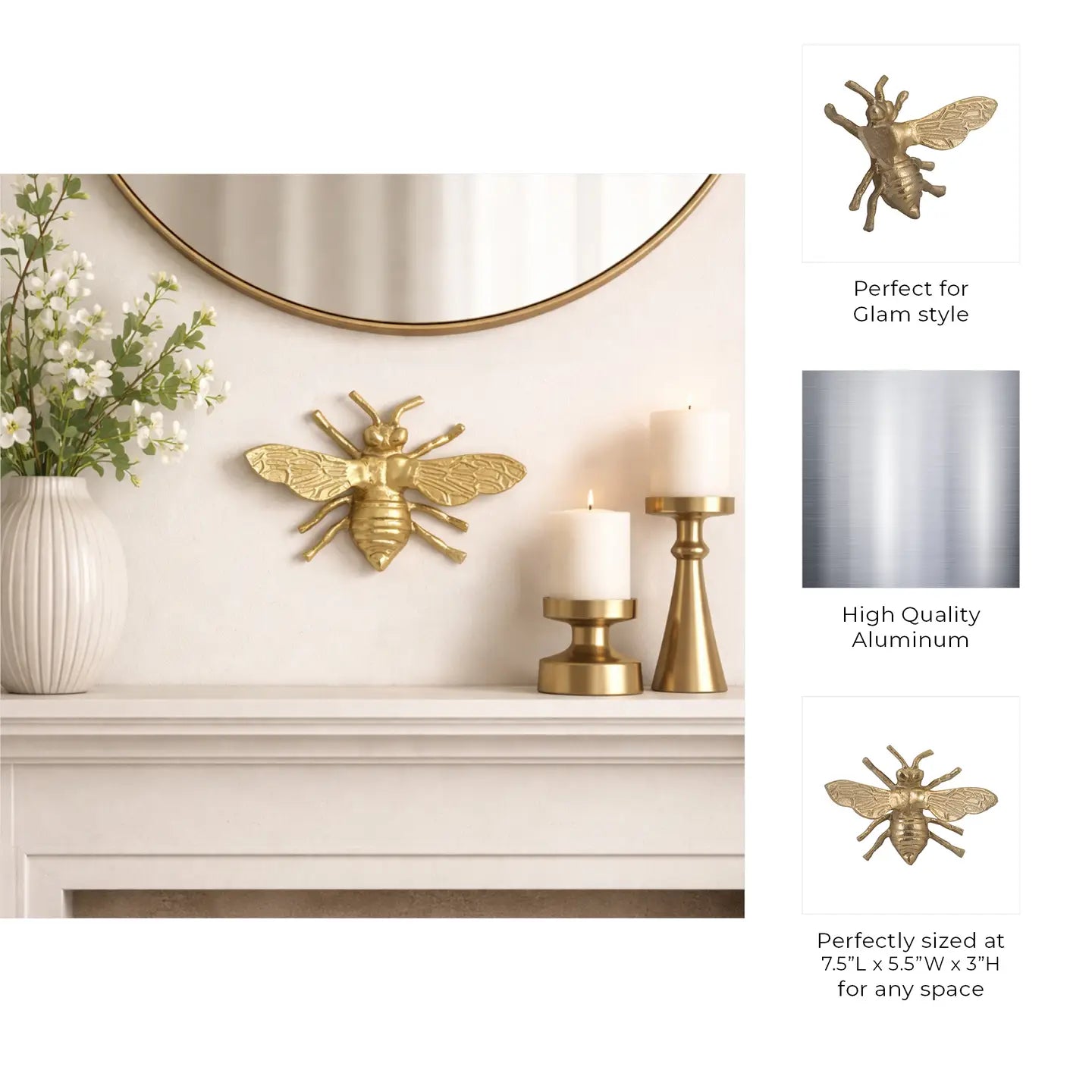 Gold Metal Decorative Solid Busy Bee